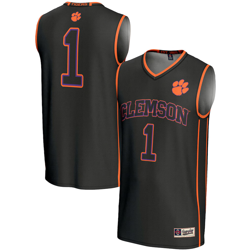 #1 Clemson Tigers GameDay Greats Lightweight Basketball Jersey - Black
